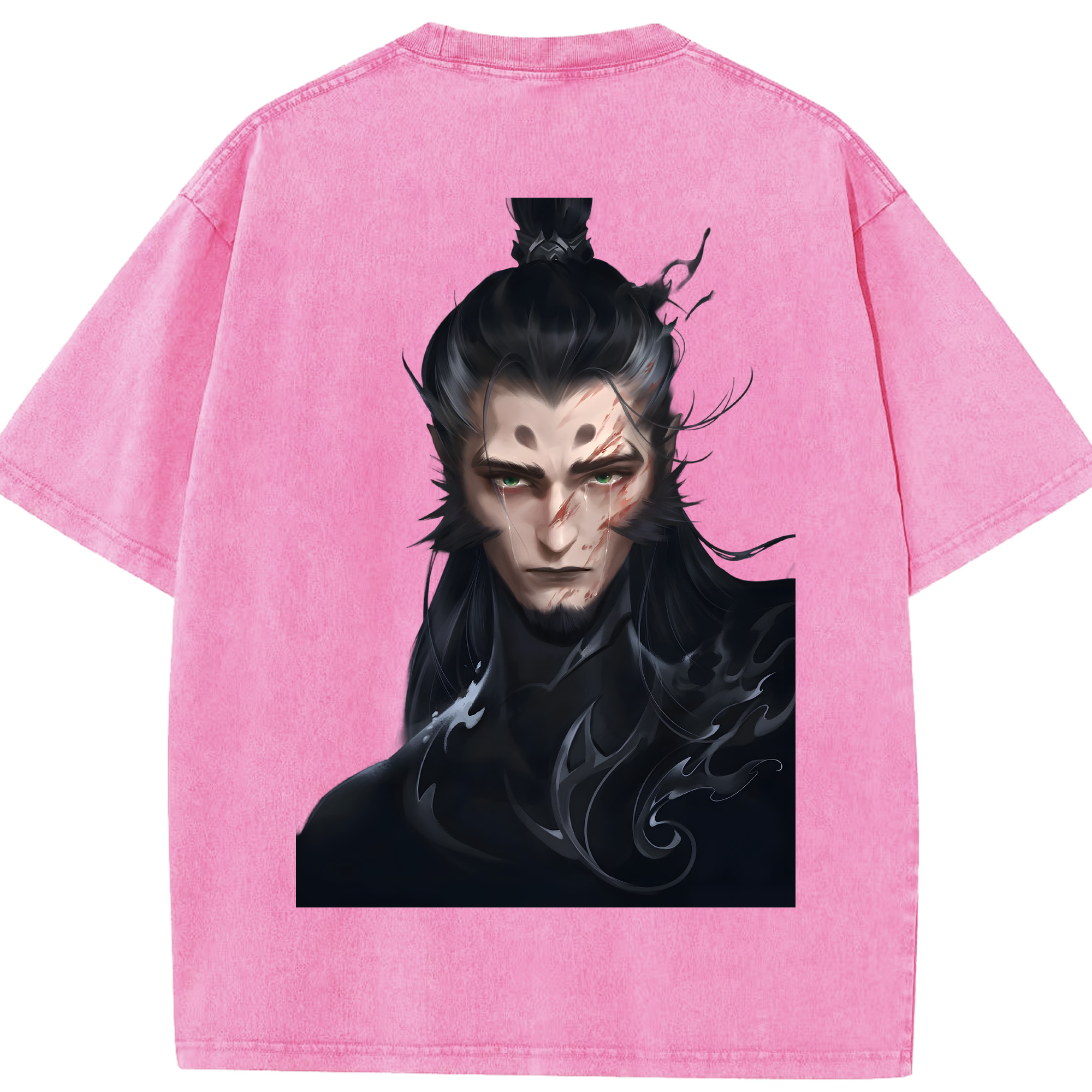 （画像用） Ne Zha 2 ナタ 魔童の大暴れ 綿100% ヴィンテージ風 半袖Tシャツ（背面プリント）